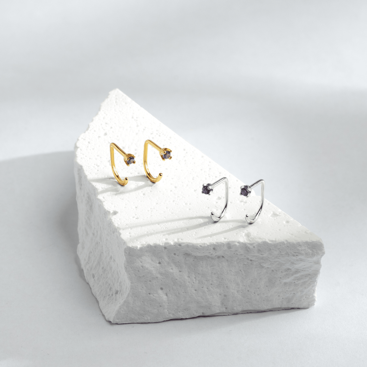 Stay Close Amethyst Hoops