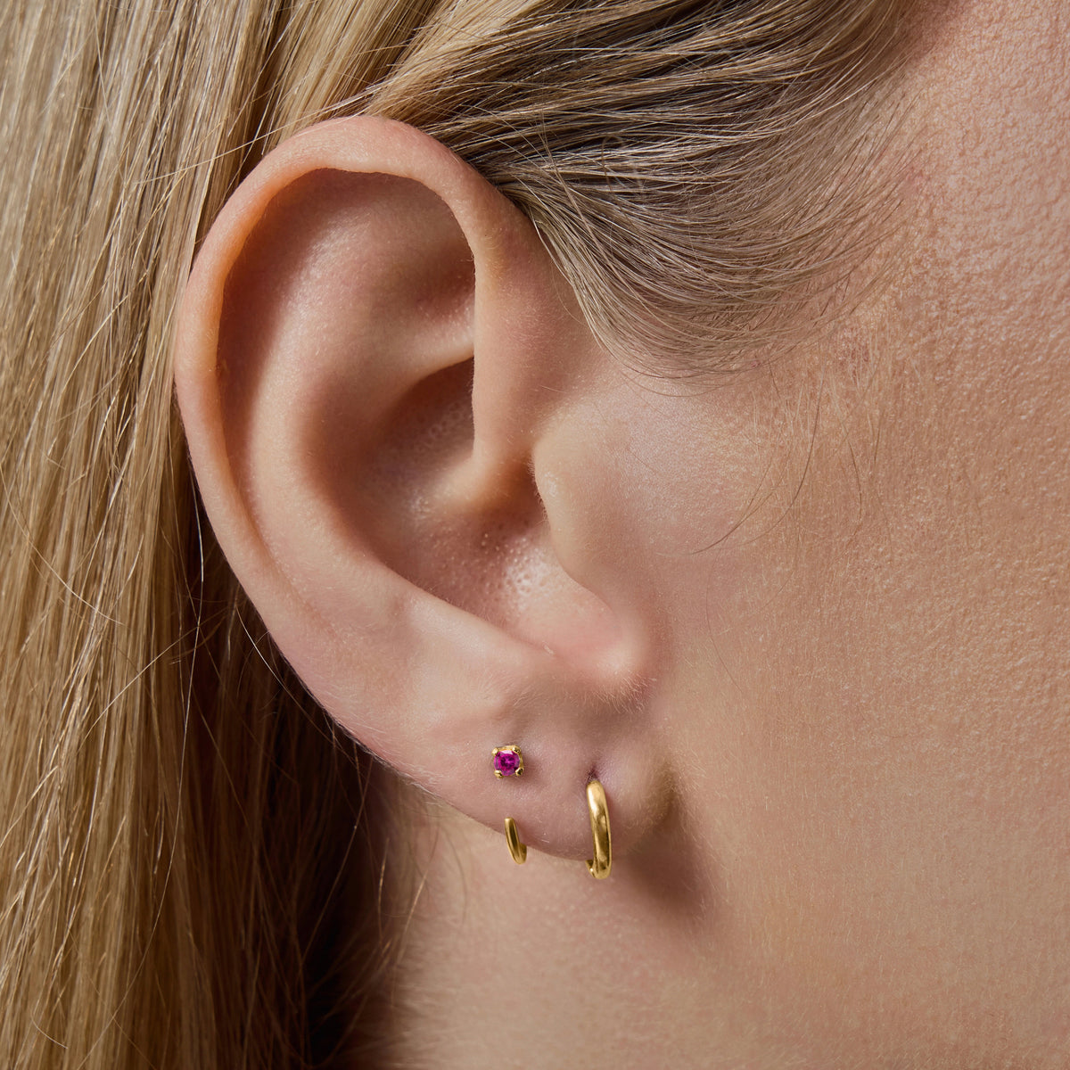 Stay Close Ruby Hoops