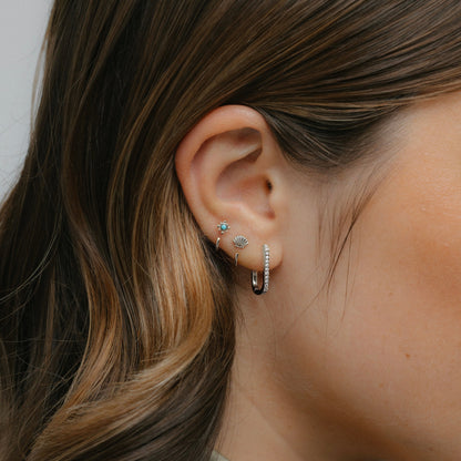 Stay Close Seashell Hoops