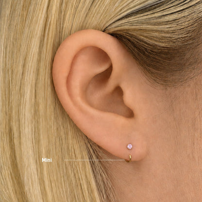 Stay Close Pink Sapphire Hoops