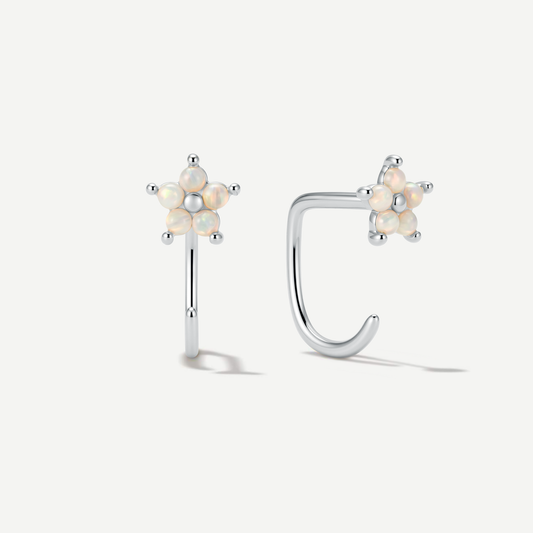 Stay Close Flower Opal Hoops