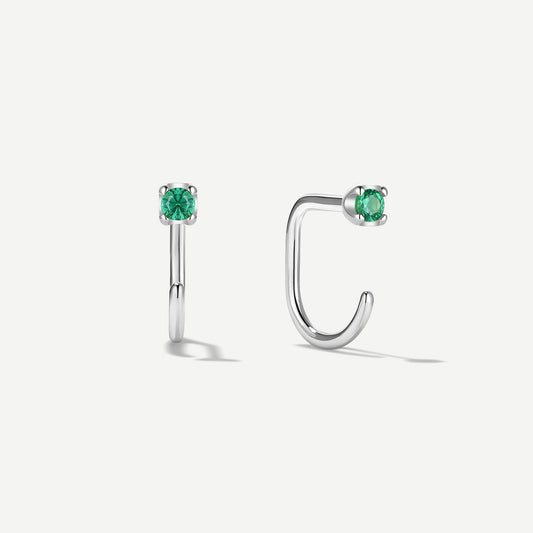 Stay Close Emerald Hoops