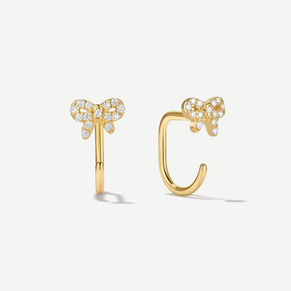 Stay Close Pavé Bow Hoops