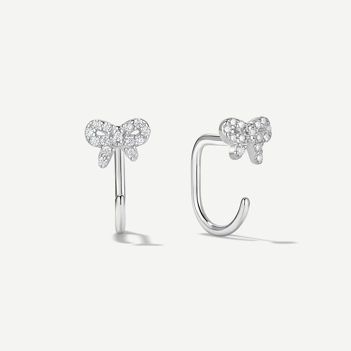 Stay Close Pavé Bow Hoops