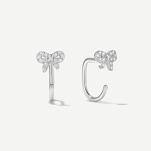 Stay Close Pavé Bow Hoops