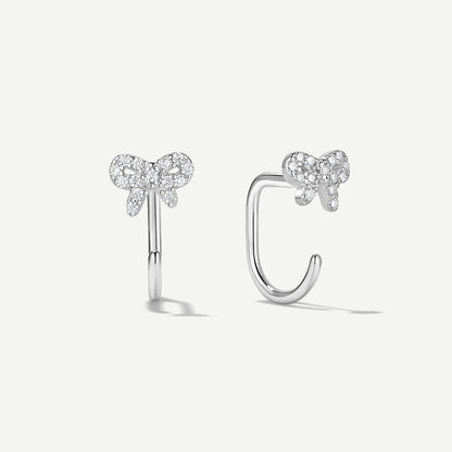Stay Close Pavé Bow Hoops