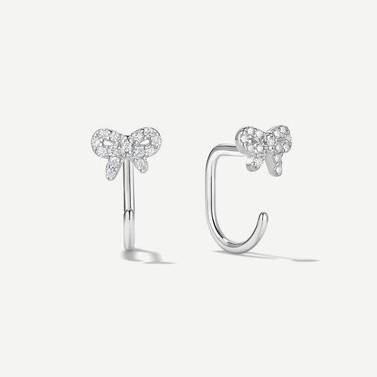 Stay Close Pavé Bow Hoops