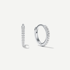 Pavé Fire Moissanite Huggie Hoops