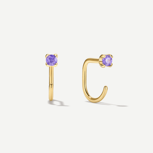 Stay Close Amethyst Hoops
