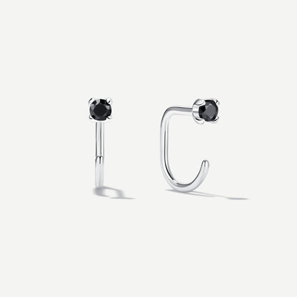 Stay Close Black Moissanite Hoops