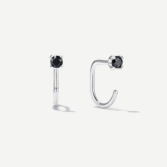 Stay Close Black Moissanite Hoops