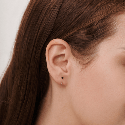 Stay Close Black Moissanite Hoops