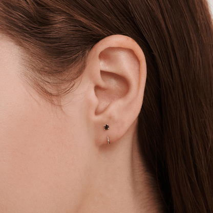 Stay Close Black Moissanite Hoops
