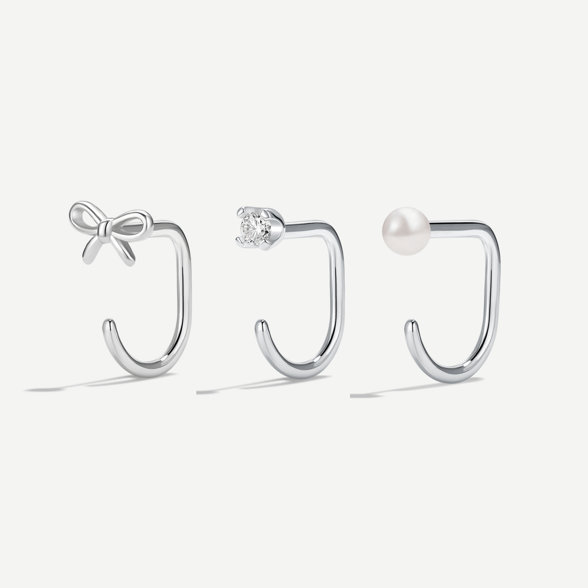 Stay Close Bow Hoops Set
