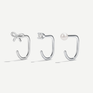 Stay Close Bow Hoops Set