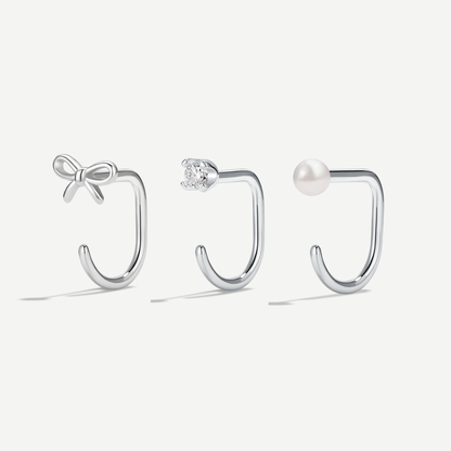 Stay Close Bow Hoops Set