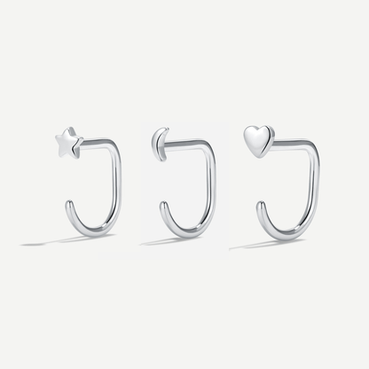 Stay Close Charm Hoops Set