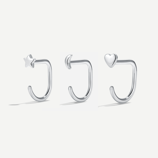 Stay Close Charm Hoops Set