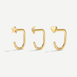 Stay Close Charm Hoops Set