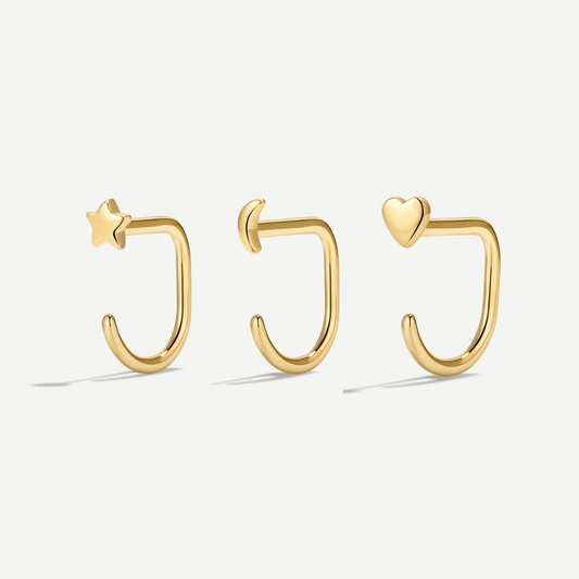 Stay Close Charm Hoops Set