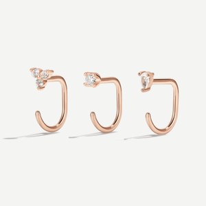 Stay Close Gem Hoops Set