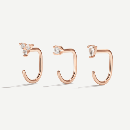 Stay Close Gem Hoops Set