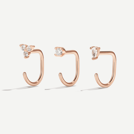 Stay Close Gem Hoops Set