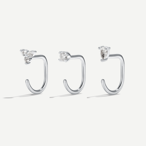Stay Close Gem Hoops Set