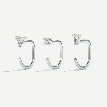 Stay Close Gem Hoops Set