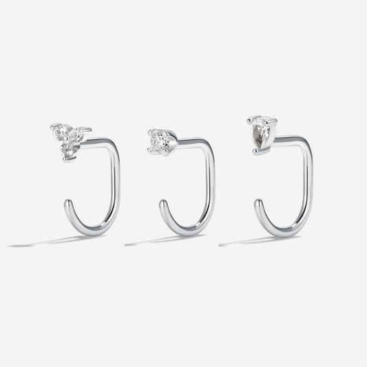 Stay Close Gem Hoops Set