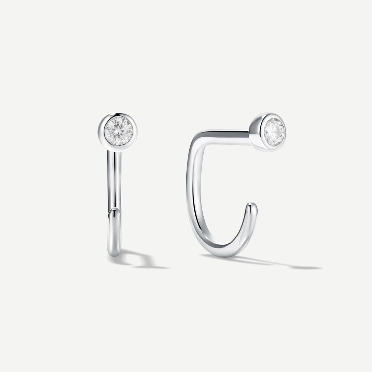 Stay Close Moissanite Bezel Hoops