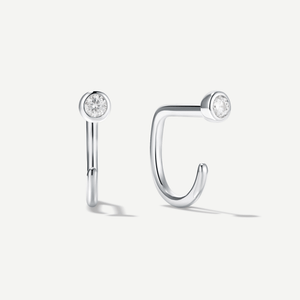 Stay Close Moissanite Bezel Hoops
