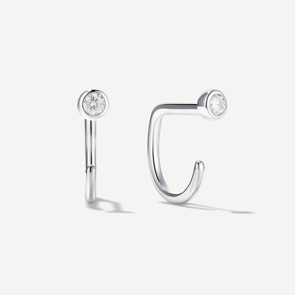 Stay Close Moissanite Bezel Hoops