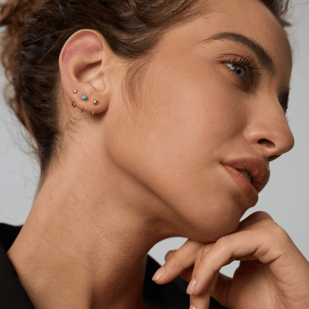 Stay Close Moissanite Bezel Hoops