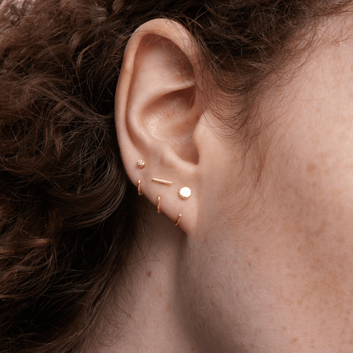 Stay Close Moissanite Bezel Hoops