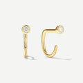 Stay Close Moissanite Bezel Hoops