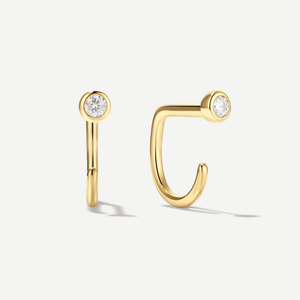 Stay Close Moissanite Bezel Hoops
