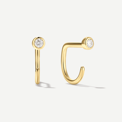 Stay Close Moissanite Bezel Hoops