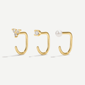 Stay Close Pearl Hoops Set