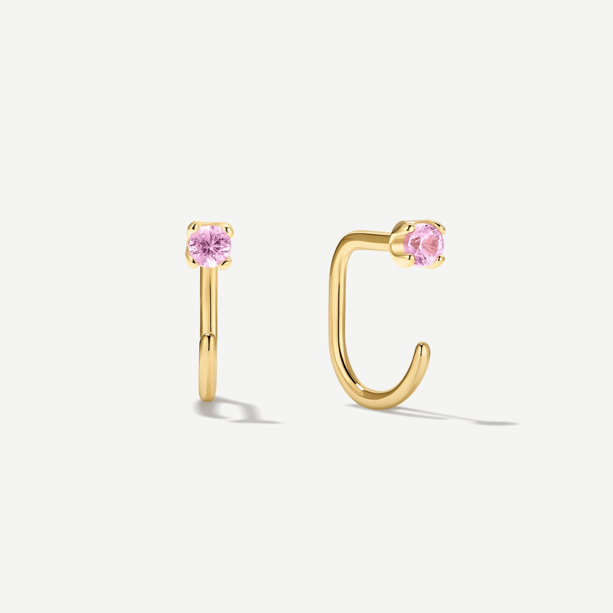 Stay Close Pink Sapphire Hoops