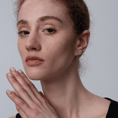 Stay Close Turquoise Hoops